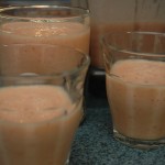 three glasses of smoothies